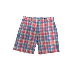 Vineyard vines plaid breaker performance shorts men’s size 34. Pink blue white